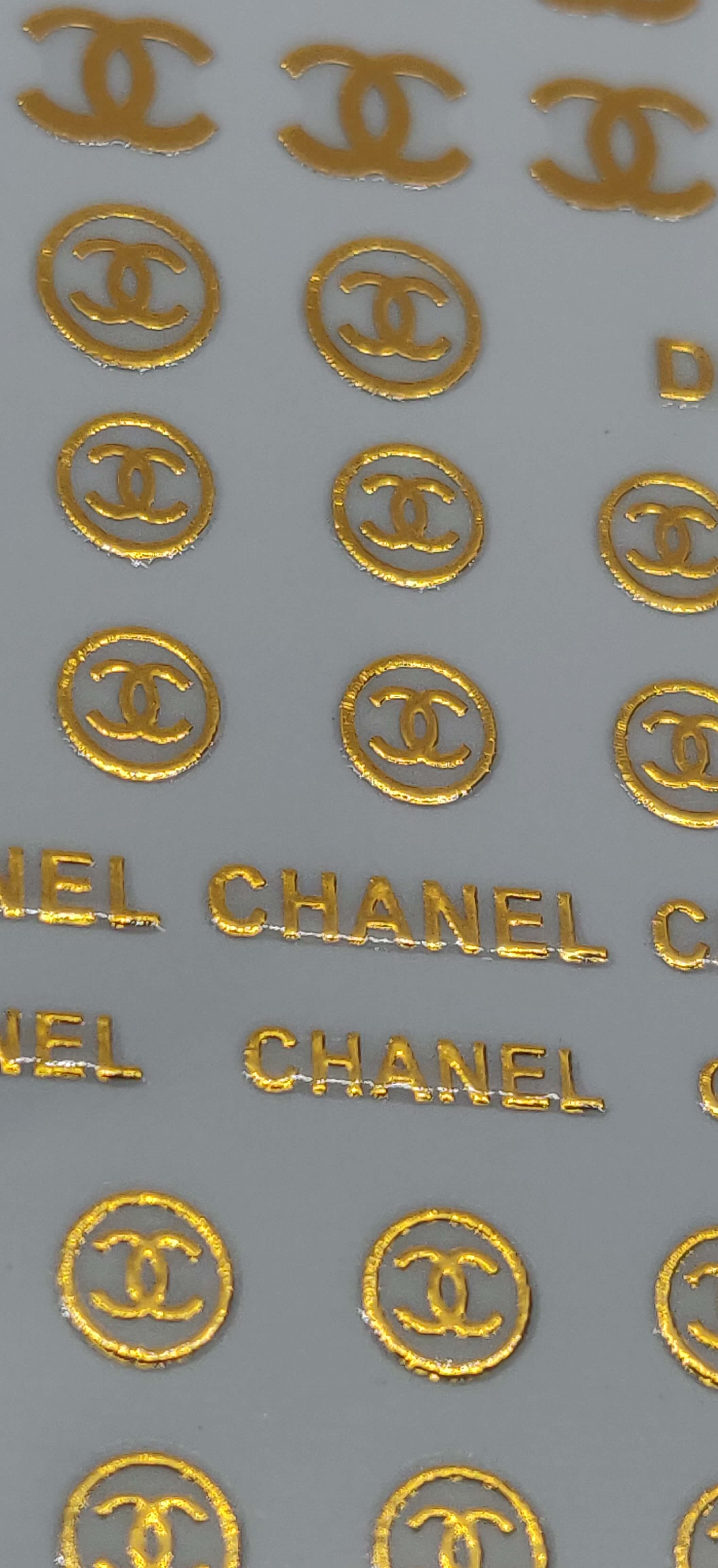 Chanel Gold Designer Nail Stickers - designercrafty