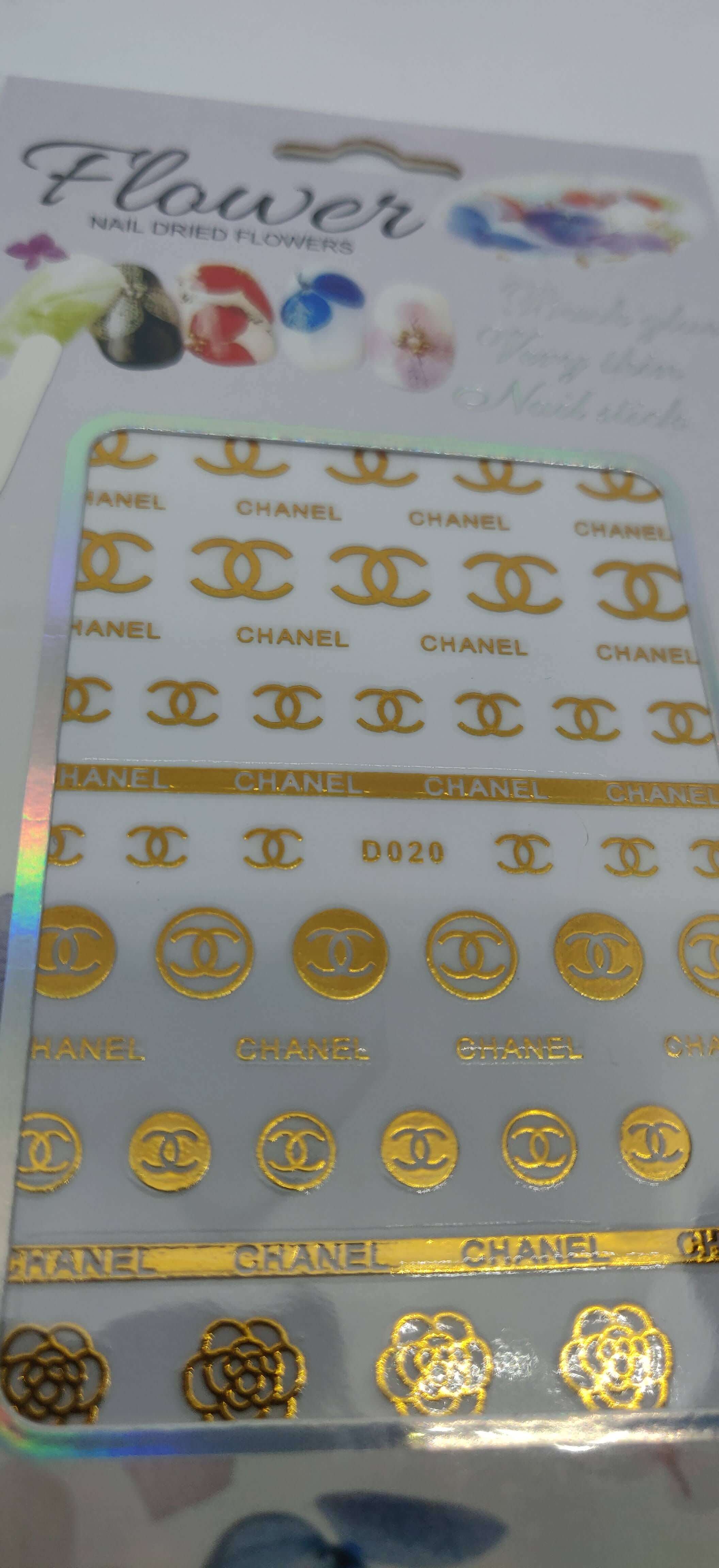 Chanel Gold Designer Nail Stickers - designercrafty