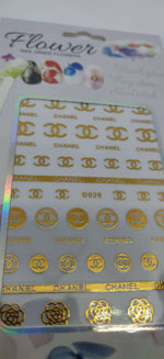 Chanel Gold Designer Nail Stickers - designercrafty