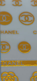 Chanel Gold Designer Nail Stickers - designercrafty