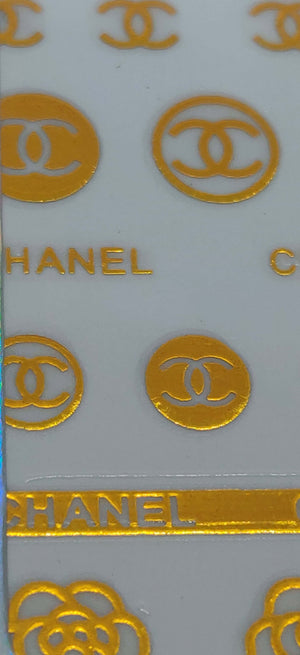 Chanel Gold Designer Nail Stickers - designercrafty