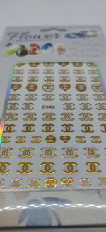 Chanel Gold Designer Nail Stickers - designercrafty