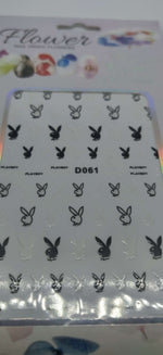 Playboy Designer Black White  Nail Stickers Decals - designercrafty