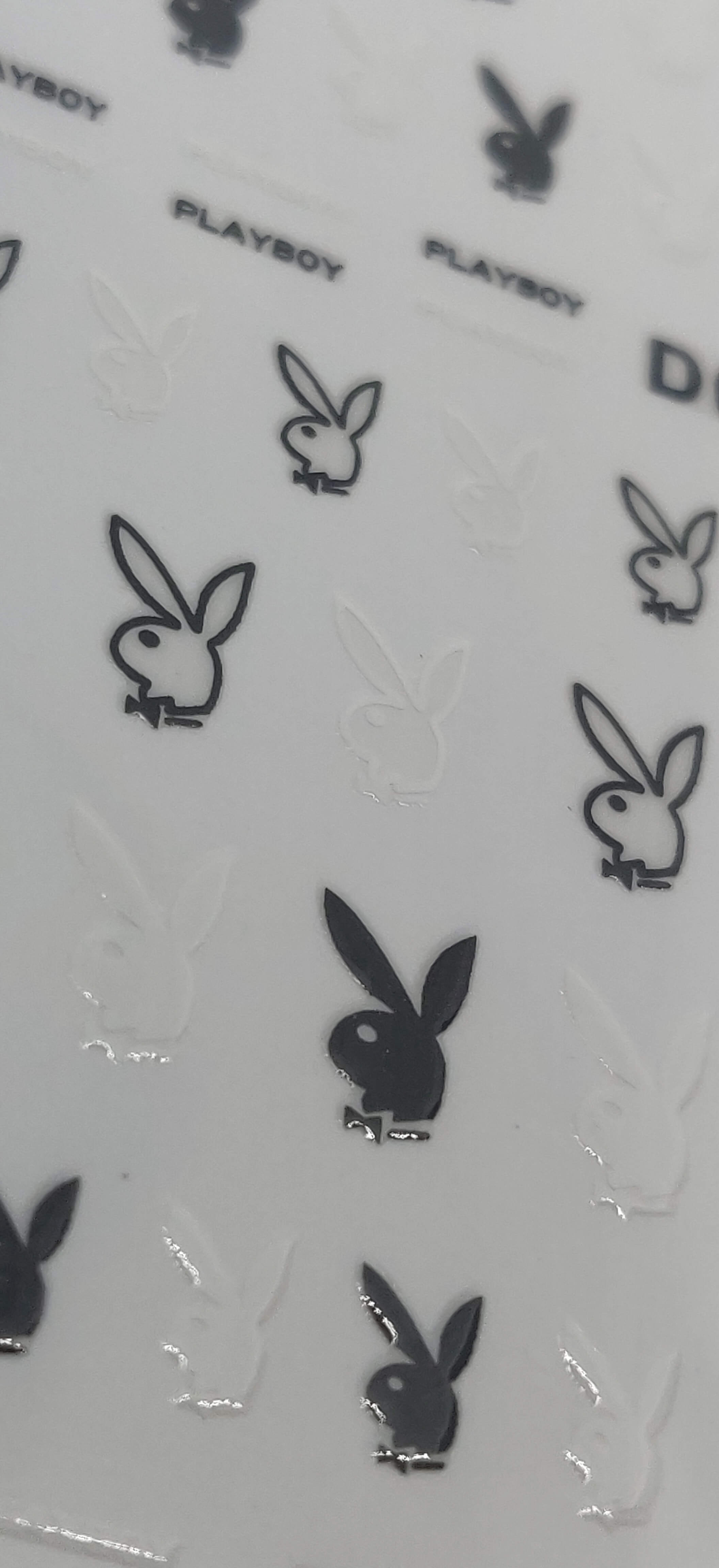 Playboy Designer Black White  Nail Stickers Decals - designercrafty