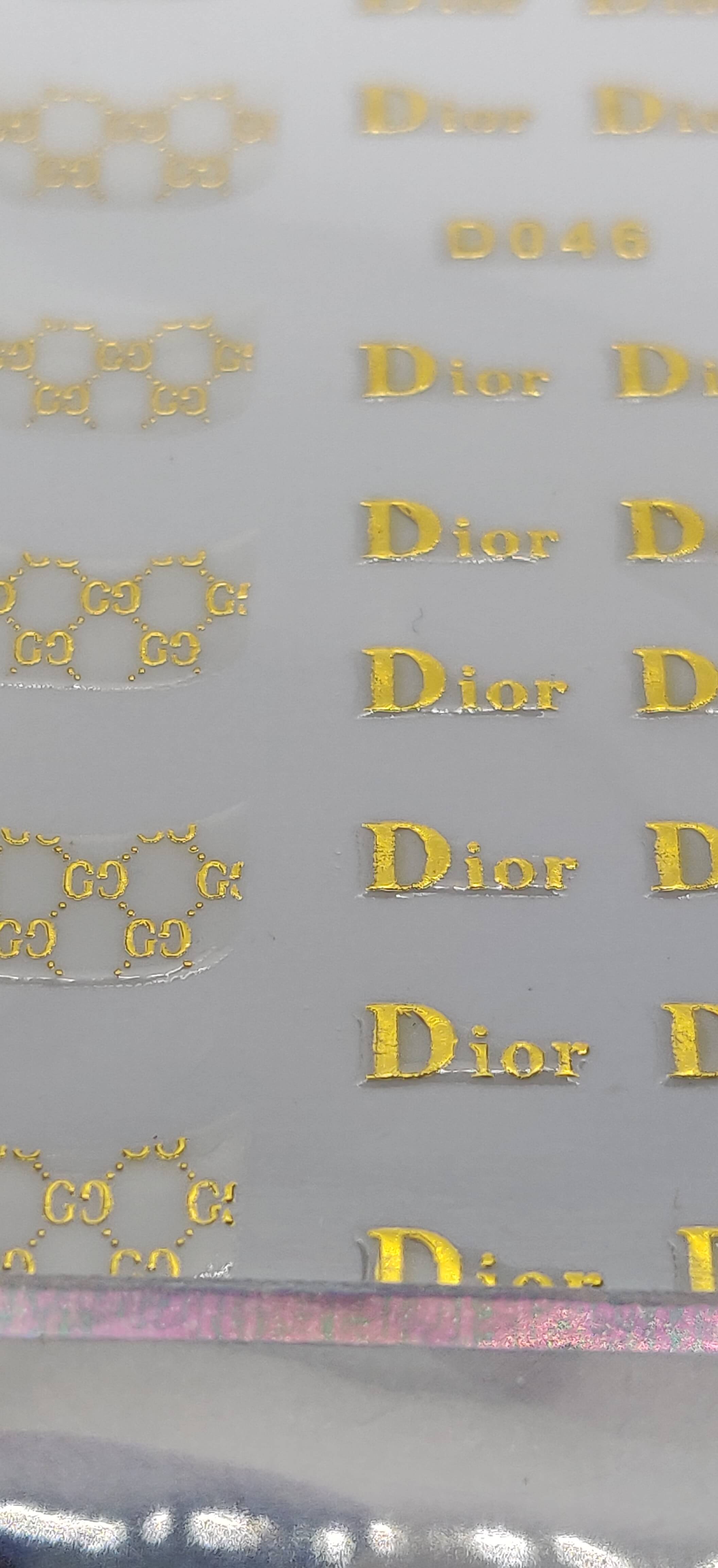 Dior Gucci Gold Designer Nail Stickers - designercrafty