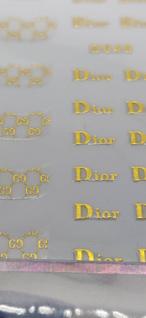 Dior Gucci Gold Designer Nail Stickers - designercrafty