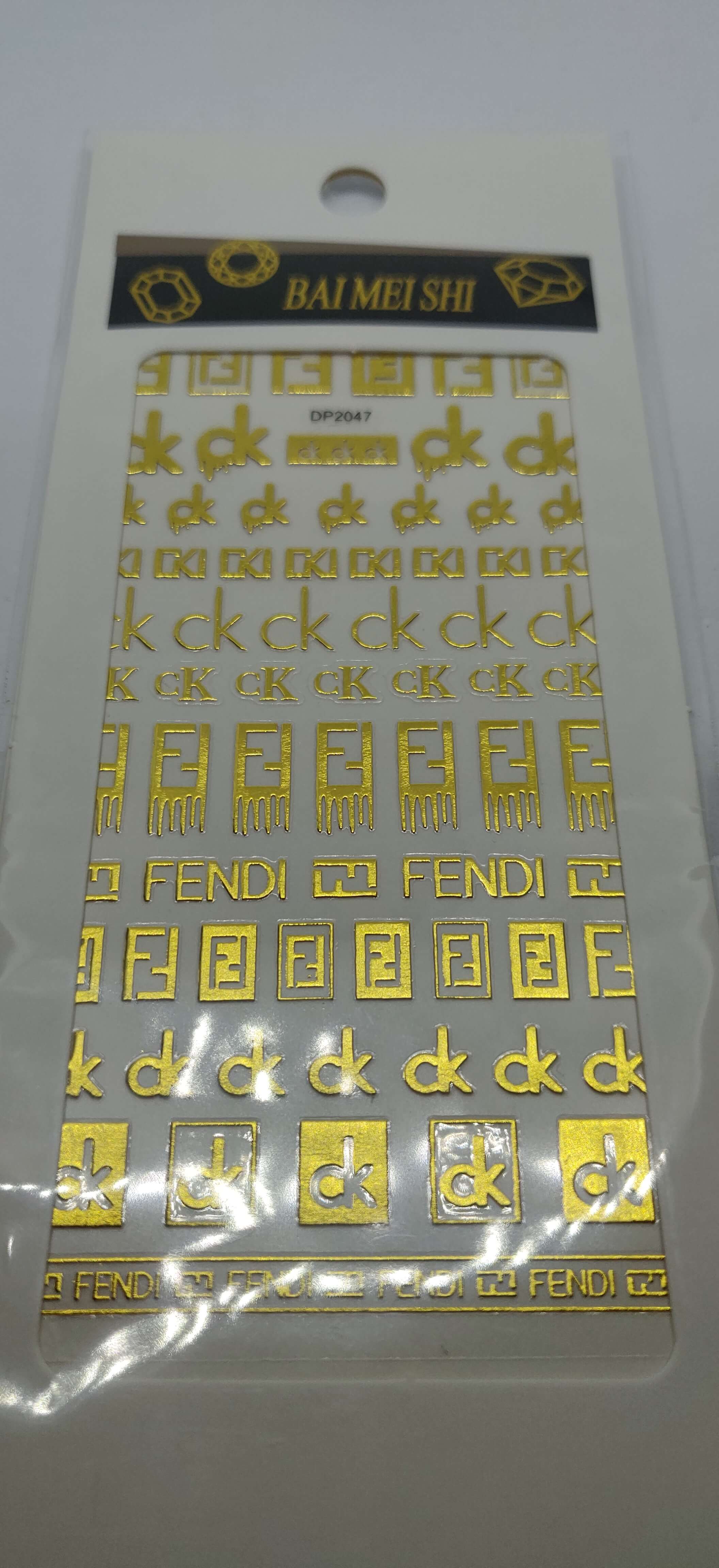 Fendi CK Gold Designer Nail Stickers Decals - designercrafty