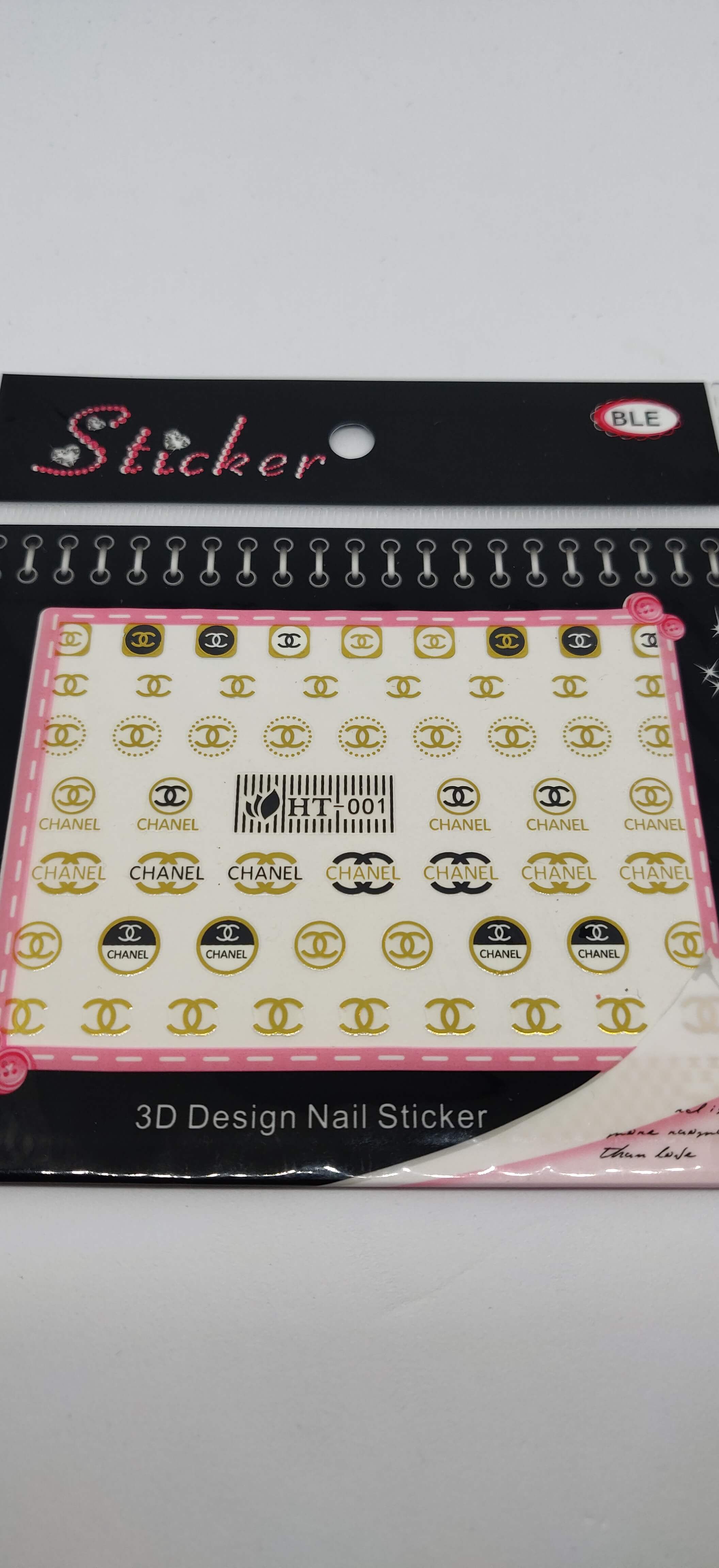 Chanel Black Gold Designer Nail Stickers - designercrafty