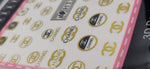 Chanel Black Gold Designer Nail Stickers - designercrafty