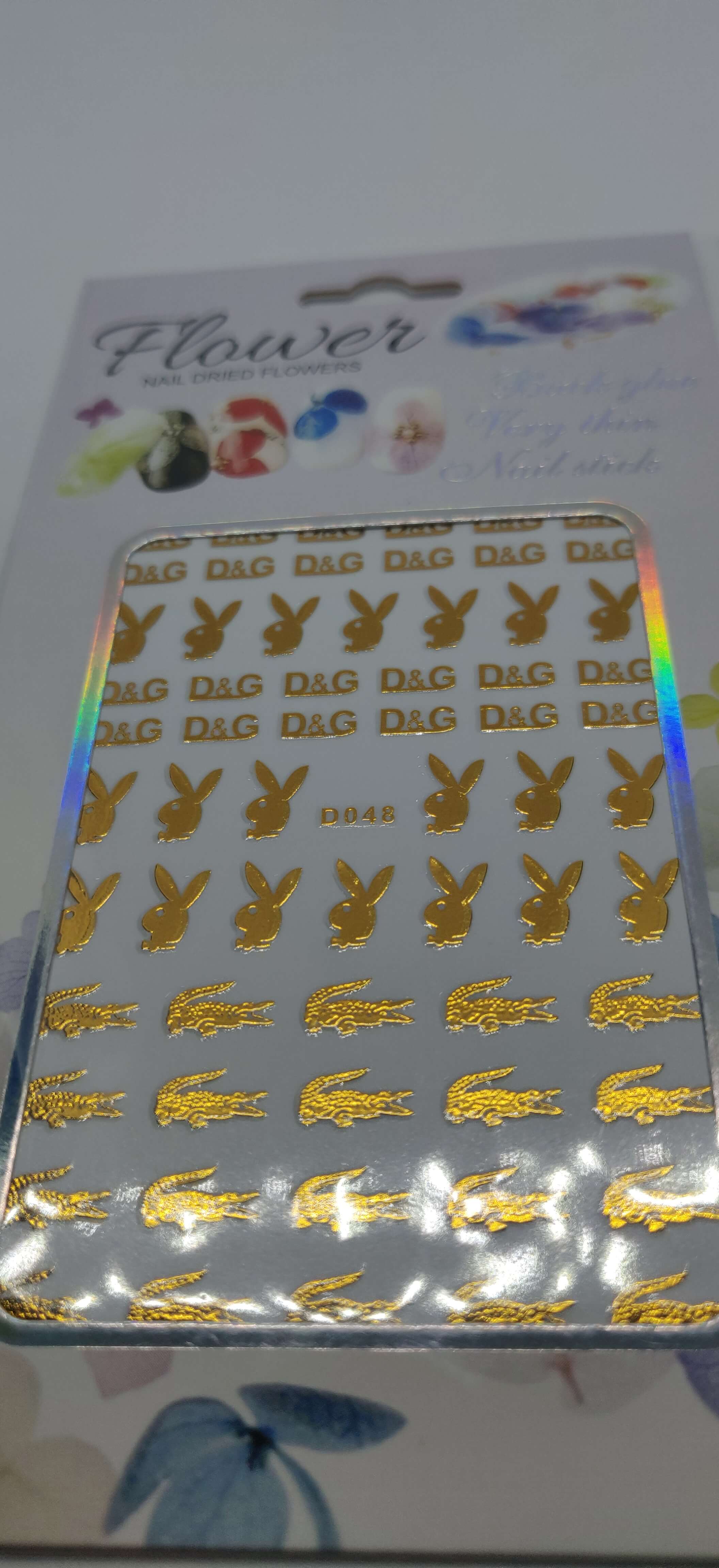 Playboy Lacoste D&G Gold Designer Nail Stickers - designercrafty