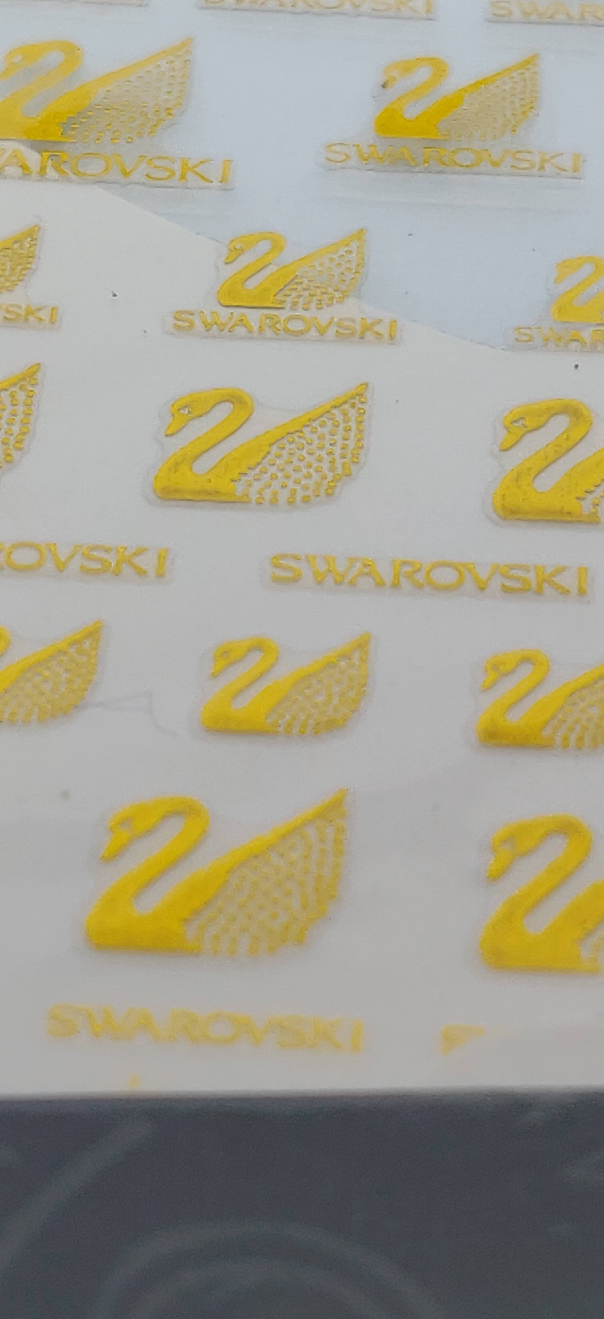 Swarovski Designer Logo Nail Stickers decals gold - designercrafty