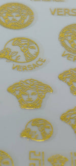 Versace Gold Designer Nail Stickers - designercrafty