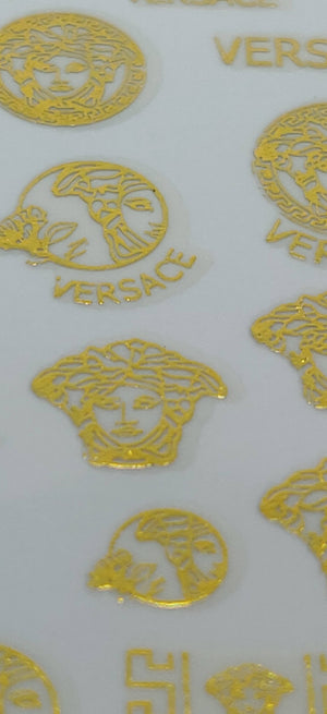 Versace Gold Designer Nail Stickers - designercrafty