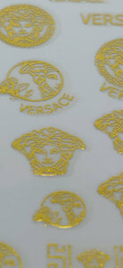 Versace Gold Designer Nail Stickers - designercrafty