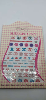 Chanel Blue Red Designer Nail Stickers - designercrafty