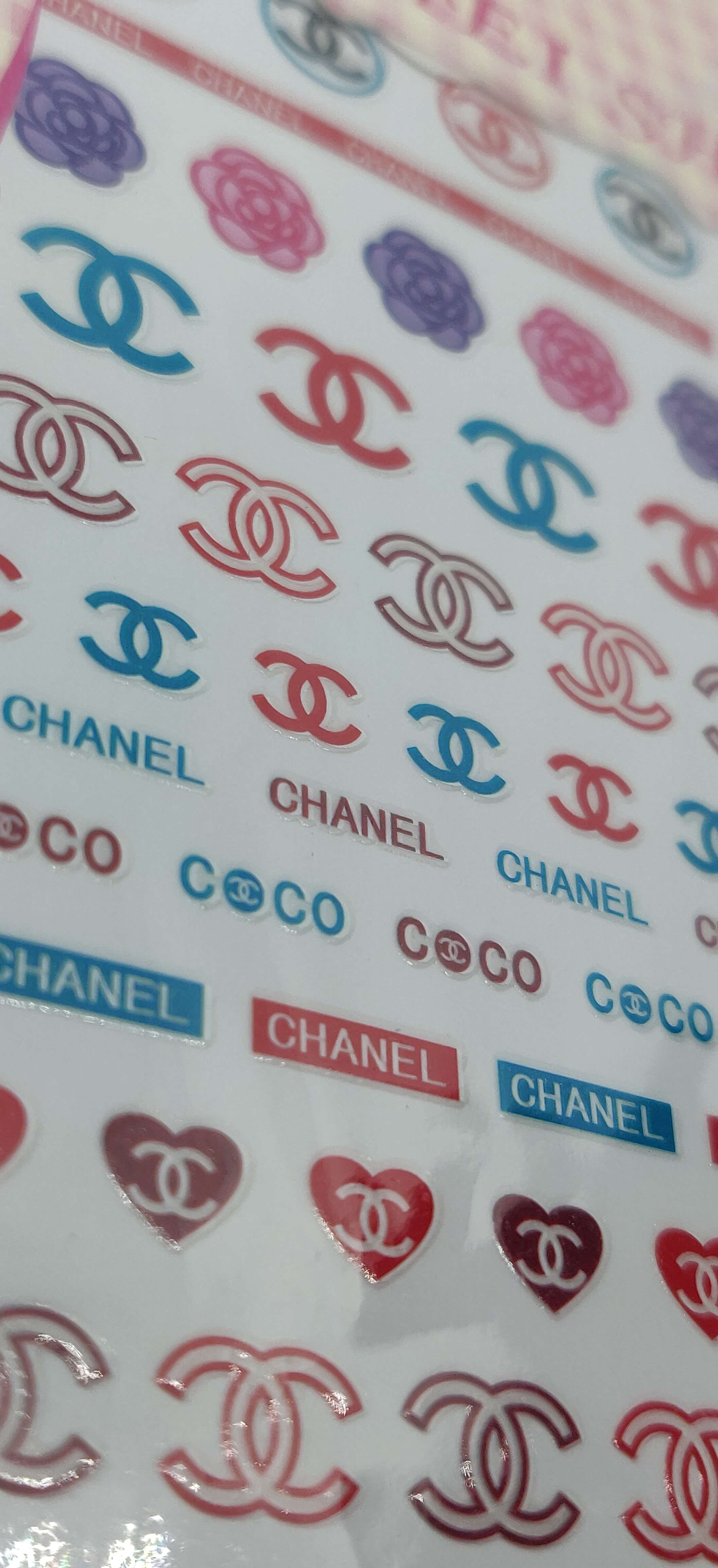 Chanel Blue Red Designer Nail Stickers - designercrafty