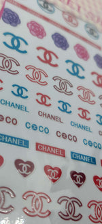 Chanel Blue Red Designer Nail Stickers - designercrafty